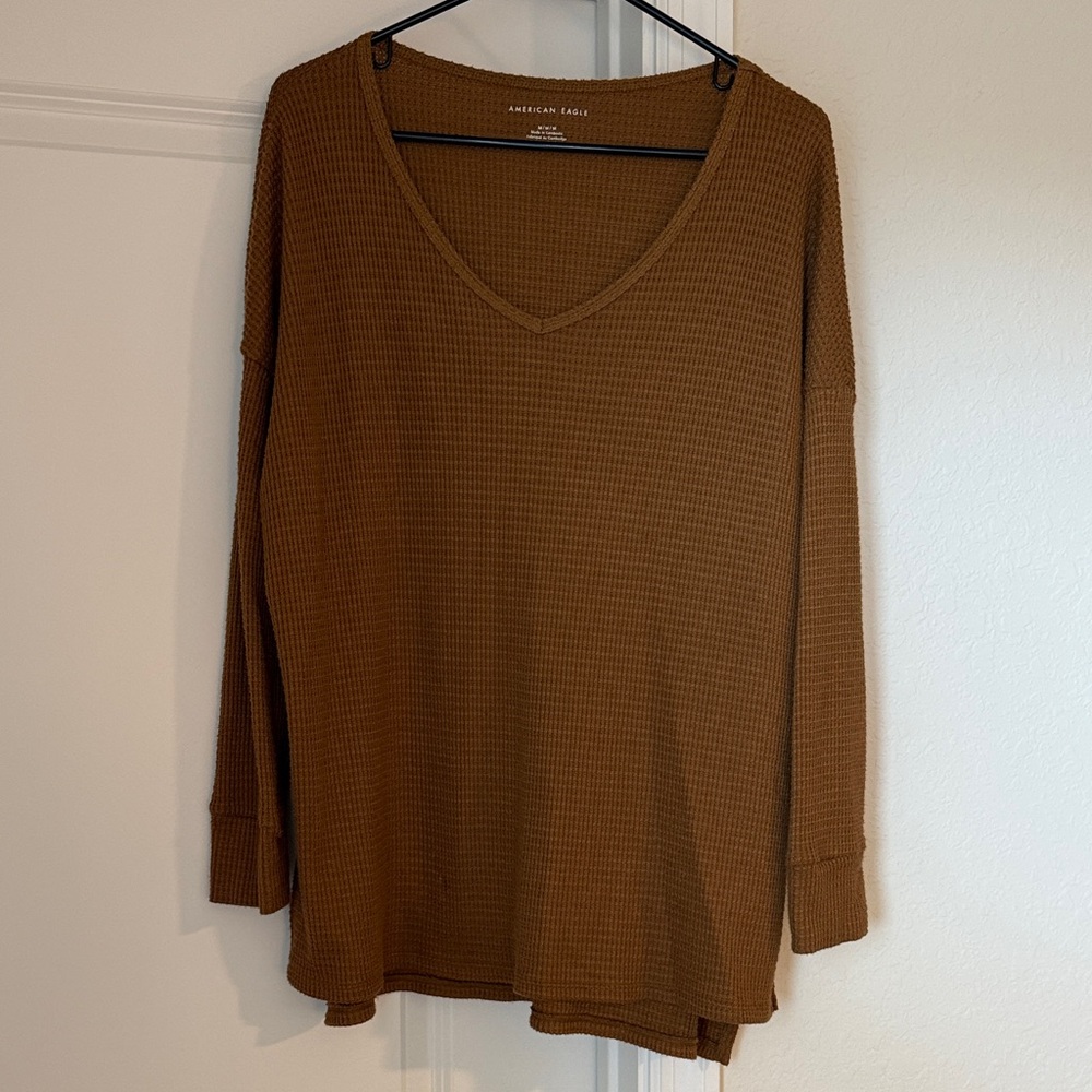 American Eagle Brown V-Neck top